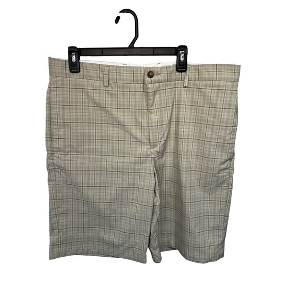 Greg Norman Mens Beige Plaid Shorts Size 36 Polyester/Spandex Blend - Picture 1 of 6